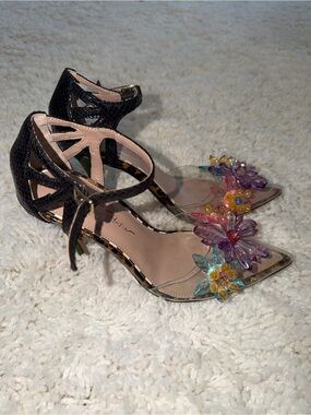 Betsy Johnson floral Ankle Strap Heels